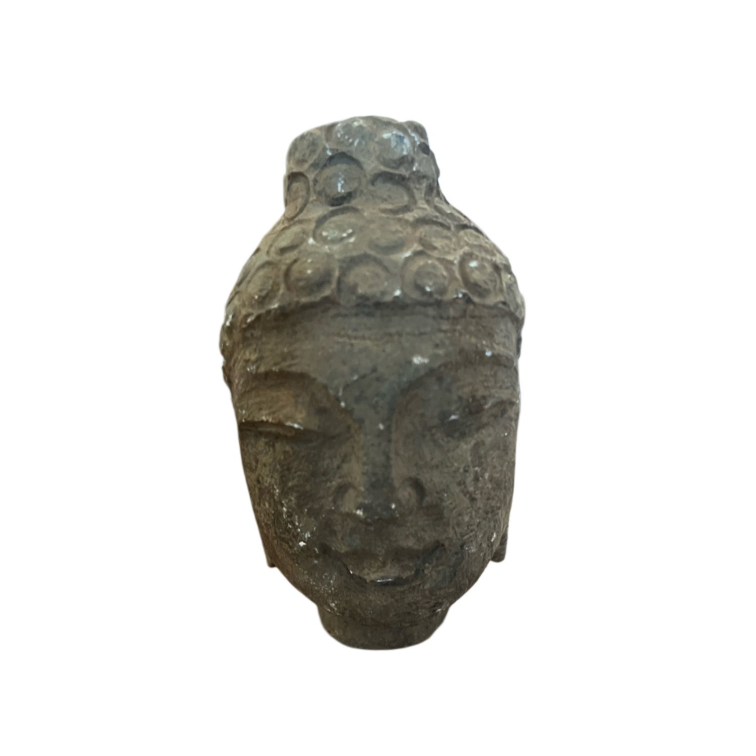 Handcarved Stone Buddha Head Statue, gypsyhousedesig.com