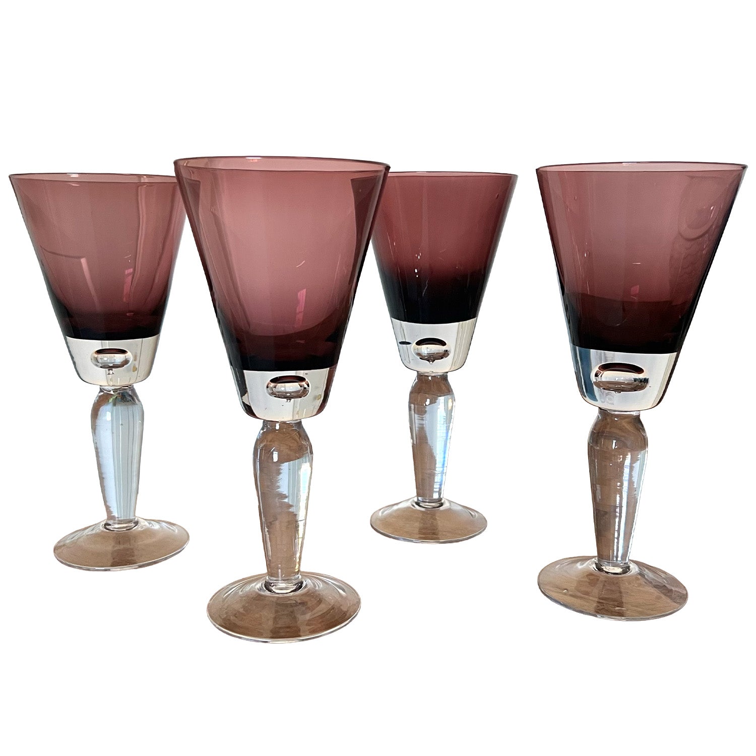 Vintage Amethyst Wine/Water Glasses. gypsyhousedesign.com