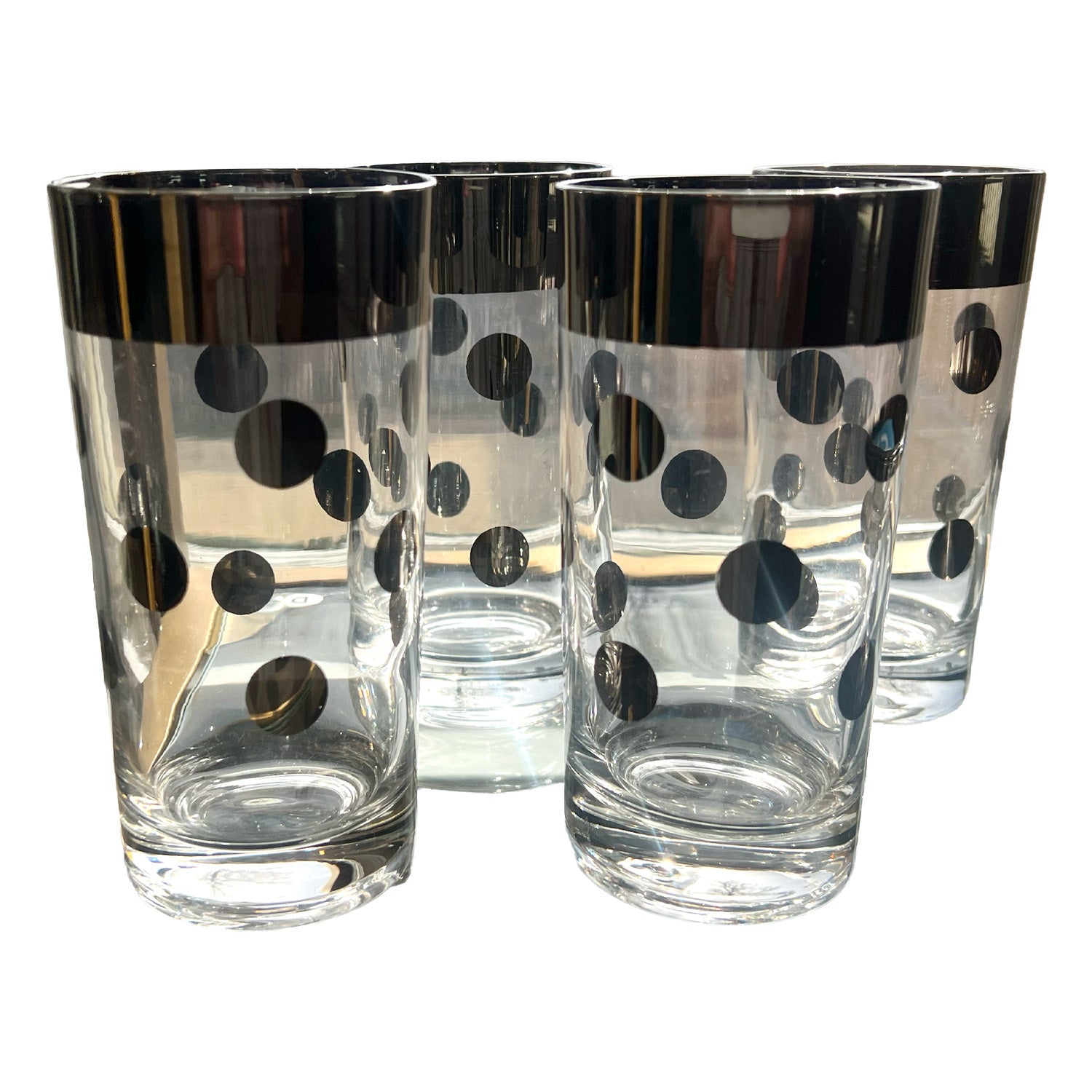 Dorothy Thrope Chrome Polkadot Vintage Barware - Set of 4, gypsyhousedesign.com
