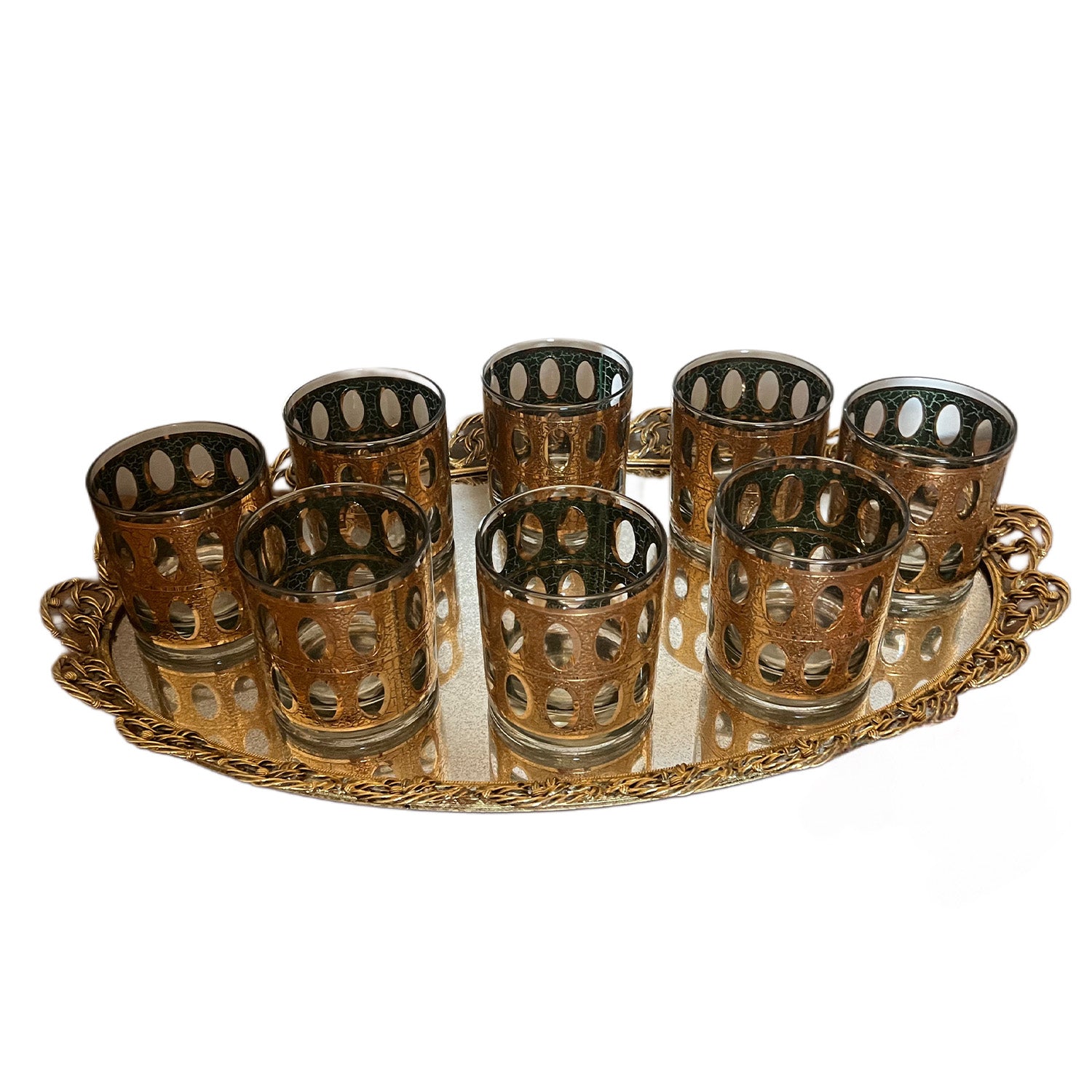 Vintage Gold Highball Glasses Set of 8, gypsyhousedesign.com
