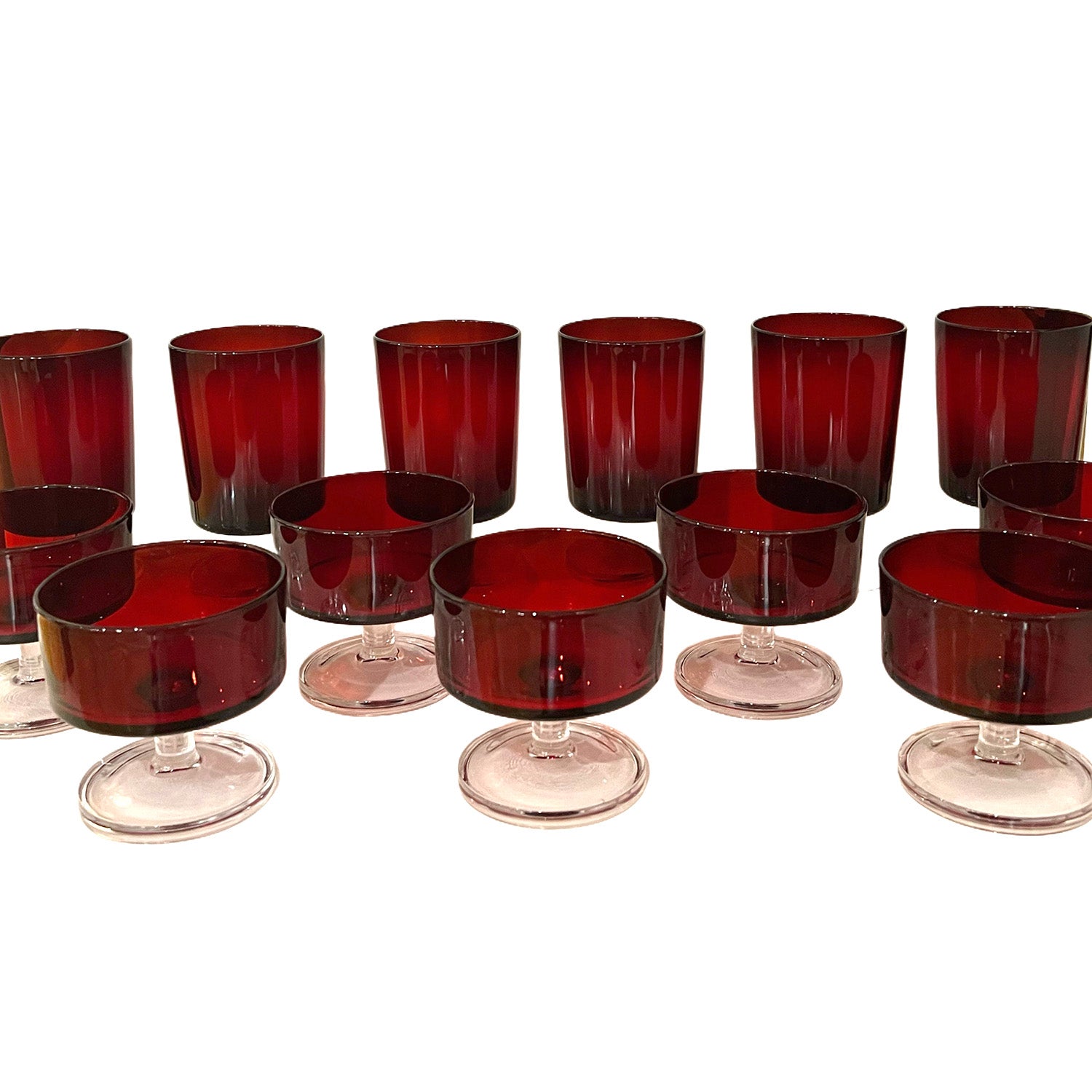 Vintage Ruby Glass Set, gypsyhousedesign.com