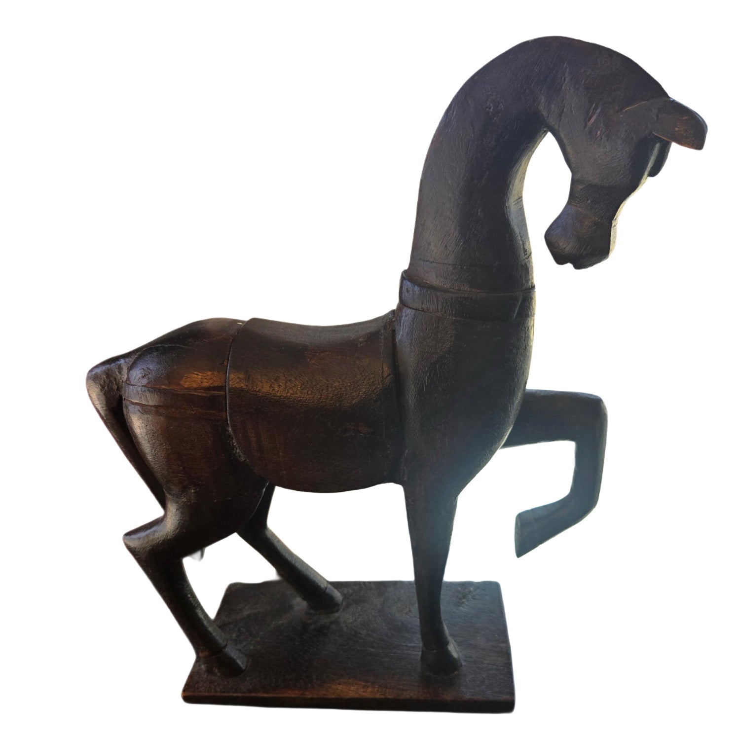 Wooden Carved Horse on Black Base, gypsyhousedesign.com